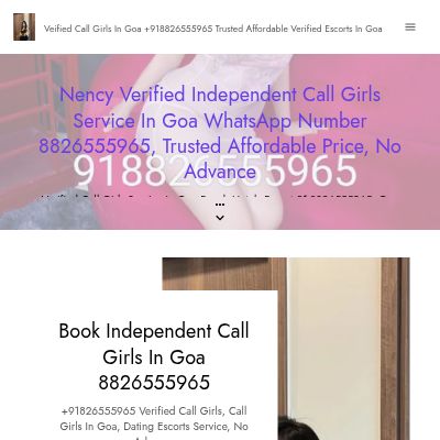 Independent-Verified-Call Girls In Goa 8826555965 Trusted Affordable Escorts 100% Verified & Discreet