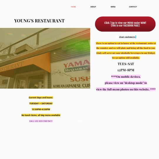 HOME - youngsmenu.com