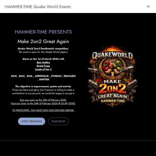 Event standings | www.hammer-time-events.com